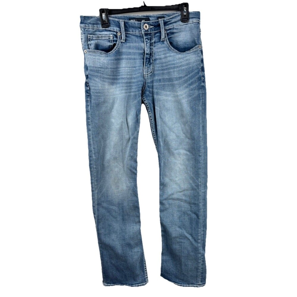 BKE Jake Straight Jeans Mens 32x32 Blue Denim Stretch Boot Cut Cotton Blend